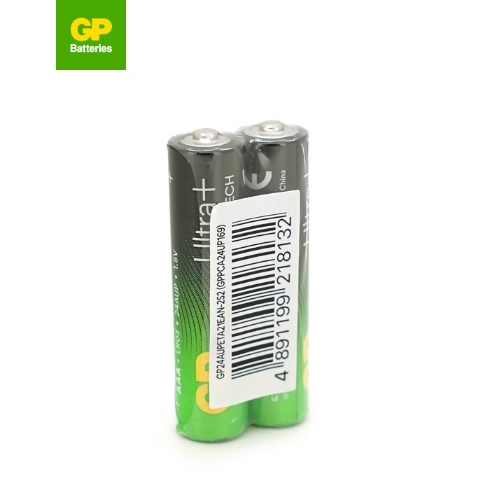 Батарейка GP Ultra Plus 24AUP-2S2, лужна AAA, 2 шт у вакуумній упаковці, ціна за упаковку