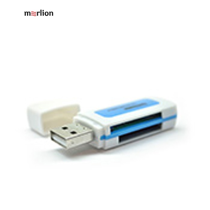 Кардридер універсальний 4в1 MERLION CRD-5BL TF / Micro SD, USB2.0, Orange, OEM Q50
