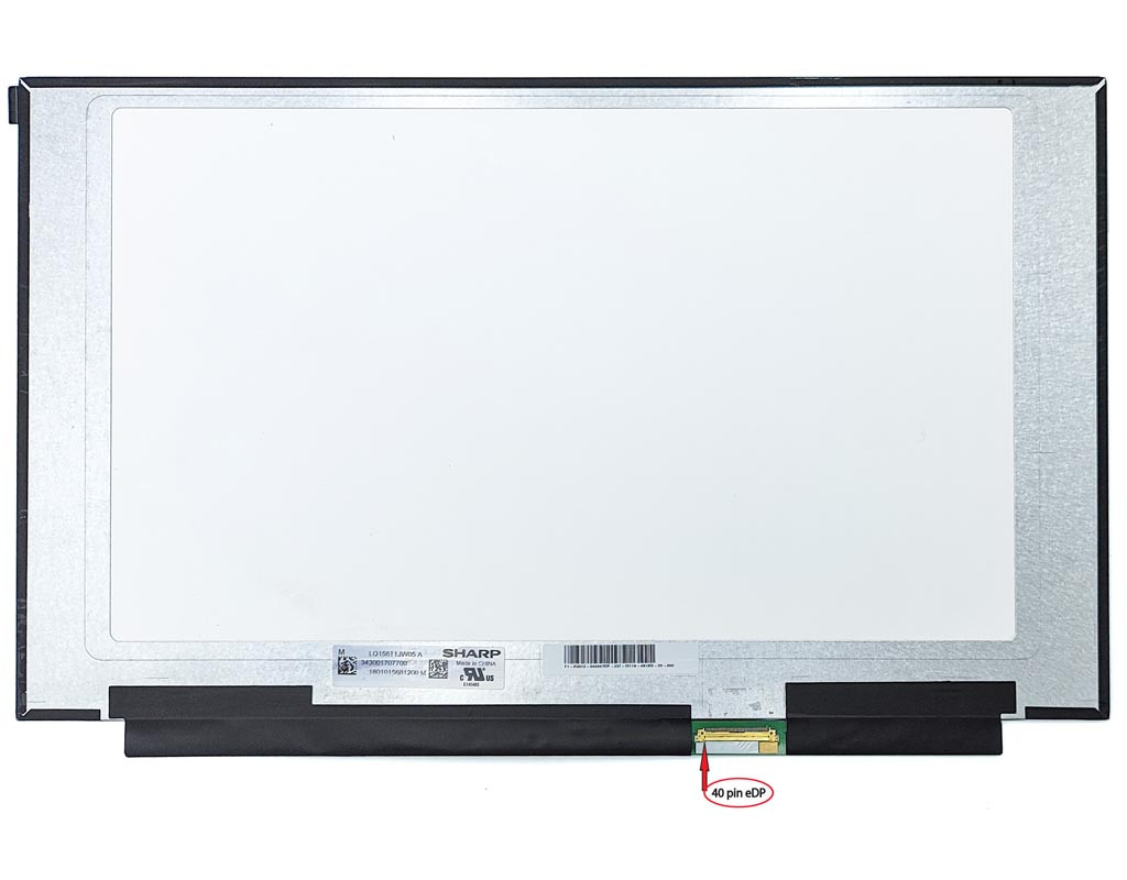 Матриця 15.6" Slim eDP 350mm (2560*1440 IPS, 165Hz, 40pin, без кріплень) LQ156T1JW05 Матова 100% sRGB (Яск: 300 cd/m?, контр. 1200:1)