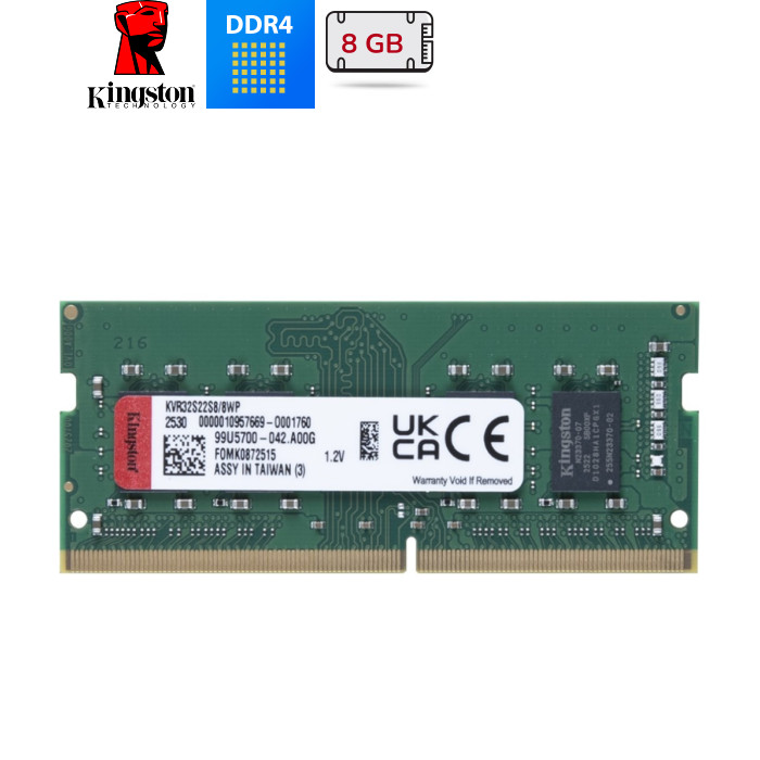 Модуль памяти для ноутбука SoDIMM DDR4 8GB 3200 MHz Kingston (KVR32S22S8/8WP)