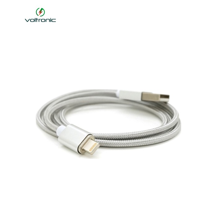 Дата кабель USB 2.0 to Lightning 1.0m 2A magnetic nylon silver Voltronic (YT-MCFB-L/S/13190/09165)
