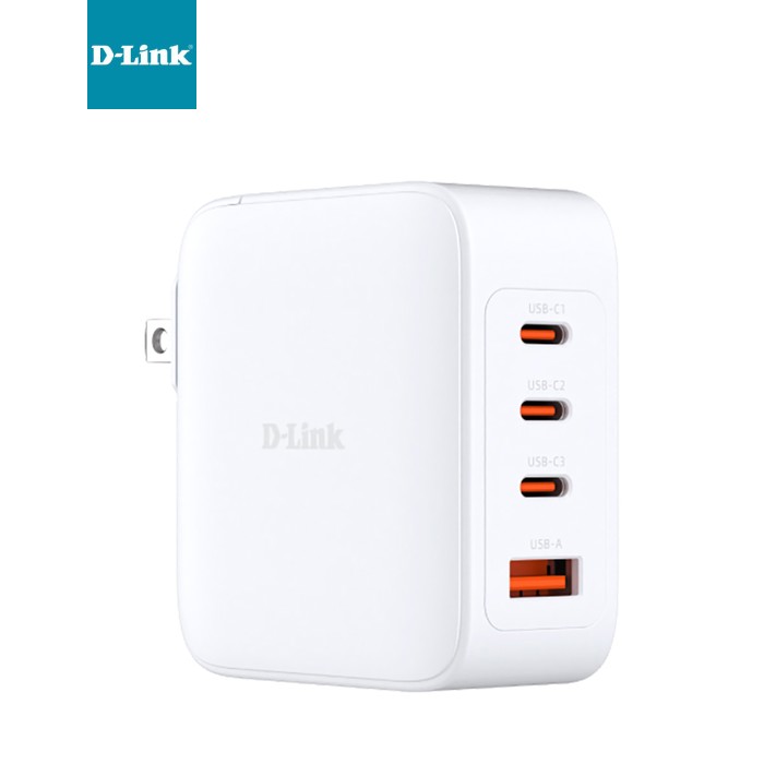 Зарядний пристрій D-Link 3xUSB-C + 1xUSB-A 100W GaN white (DCP-101)
