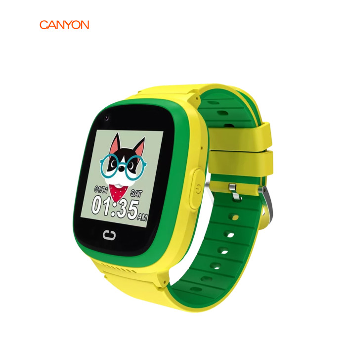 Смарт-годинник Canyon Sunny KW-48 Video 4G GPS Games Music Yellow/Green (CNE-KW48YG)