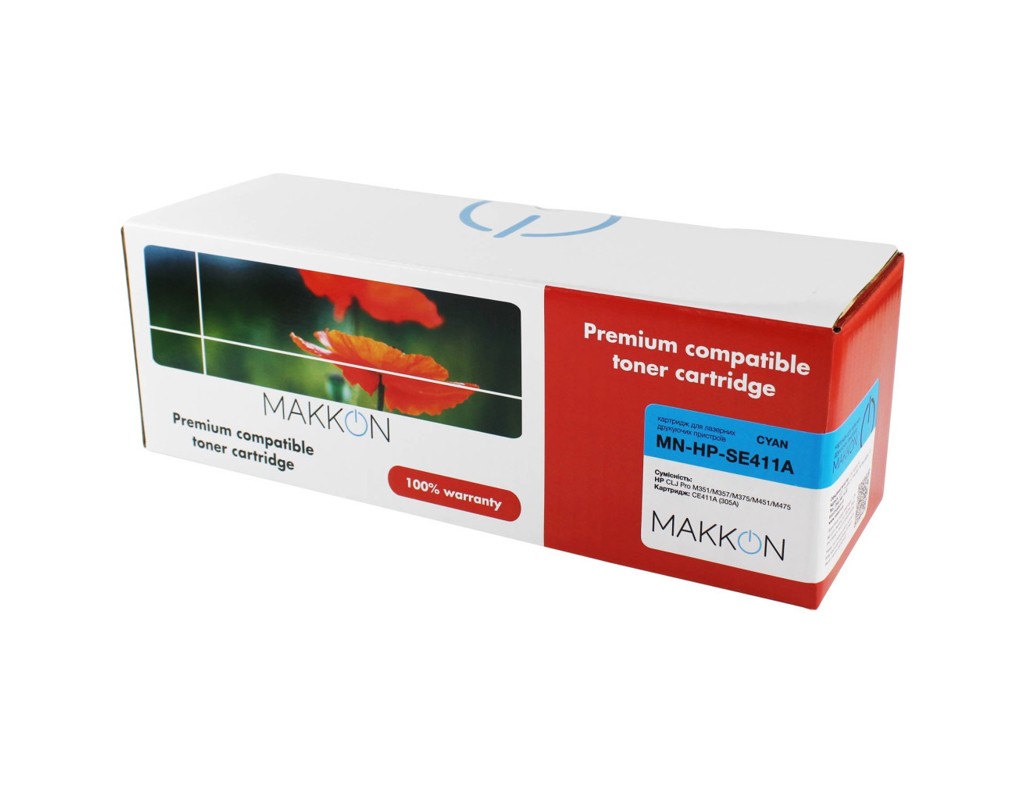 Картридж Makkon HP CLJP CE411A (305A) (SE411A) 2.6k cyan (MN-HP-SE411A)