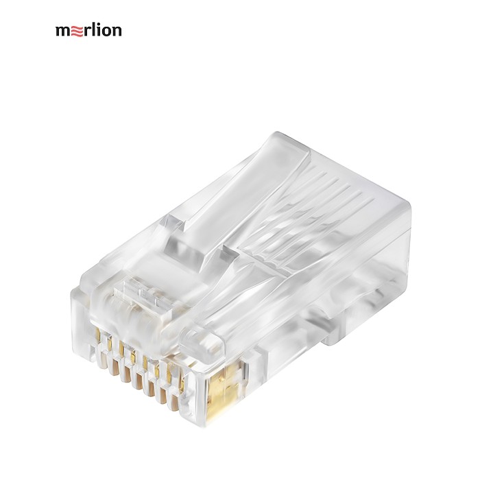 Конектор Merlion RJ-45 8P8C UTP Cat-6 (50 шт / уп.) для наскрізного підключення