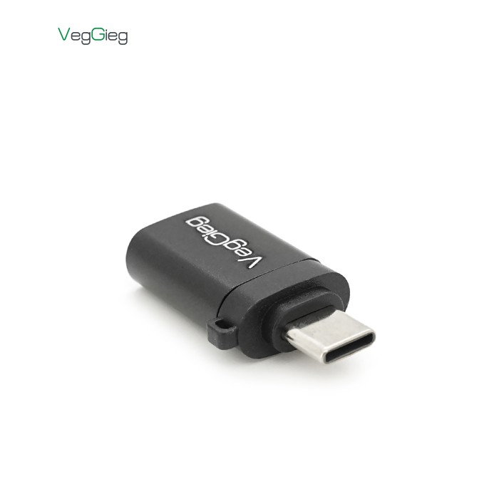 Перехідник VEGGIEG V-S101 USB3.0(AF) OTG => Type-C(M), Black, Пакет