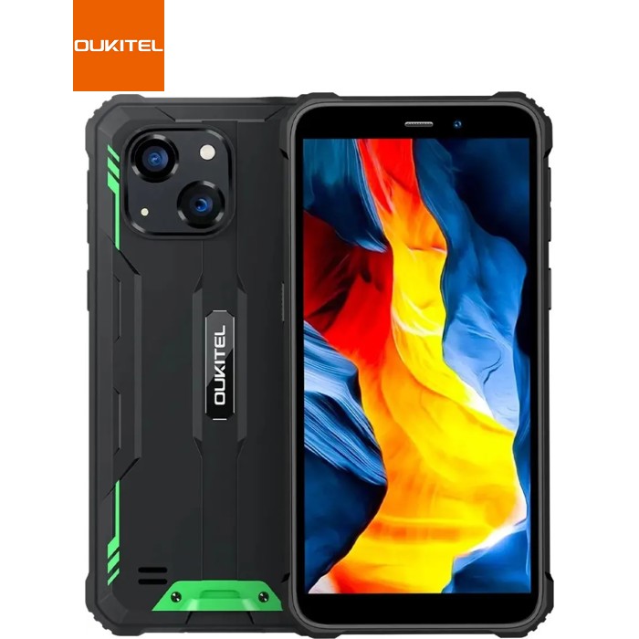 Смартфон Oukitel G2 6"HD+ /4GB/64GB/ T606 / 6300mAh /13+5Мп/ IP69K /NFC Green