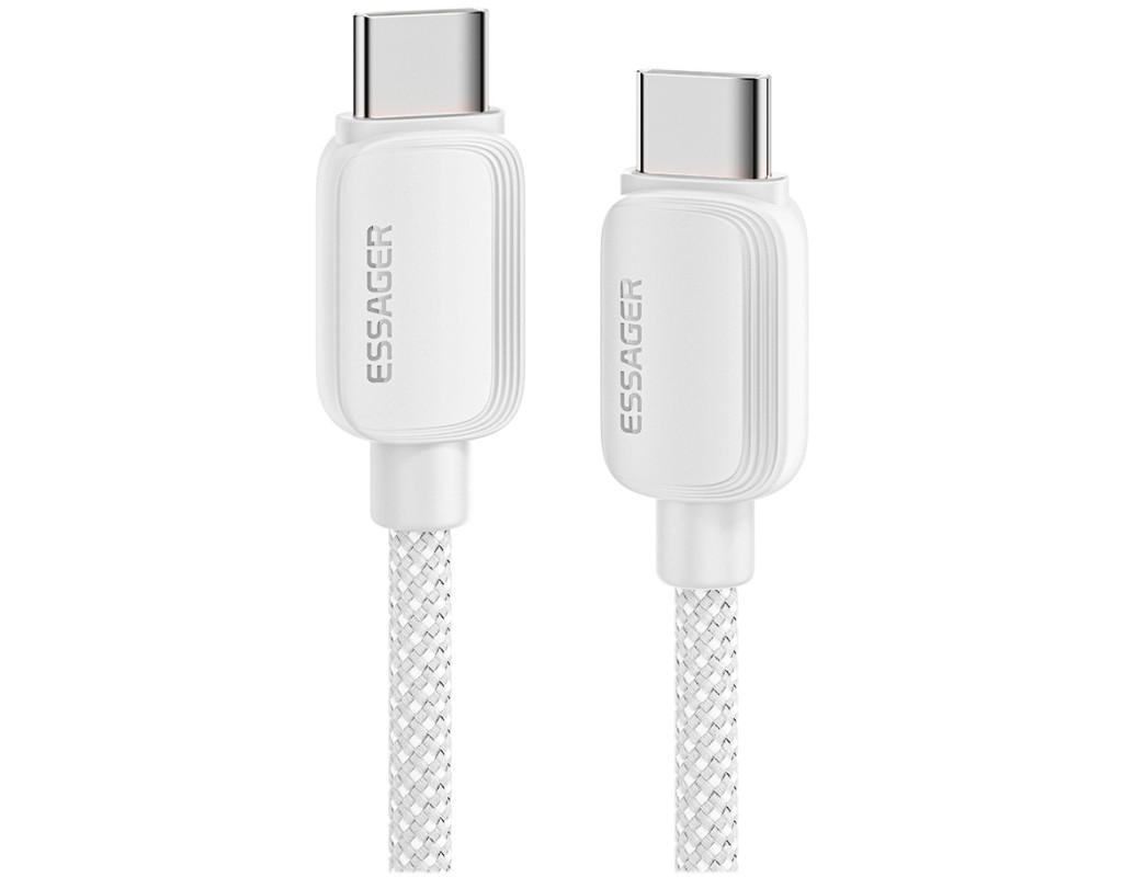 Дата кабель USB-C to USB-C 1.0m 100W white Essager (EXCTT1-WL02-P)