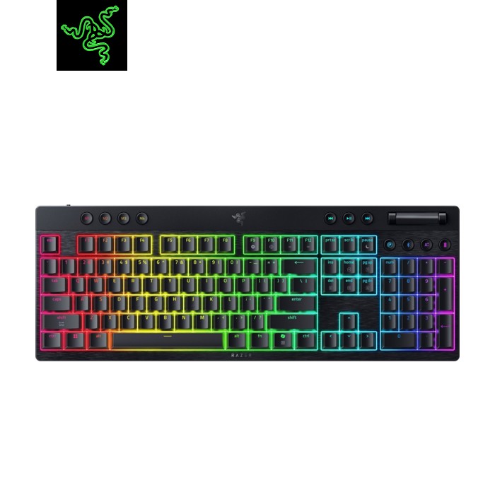 Клавиатура Razer BlackWidow V4 Low-Profile Wireless/Bluetooth/USB Green switch UA Black (RZ03-05270100-R3M1)