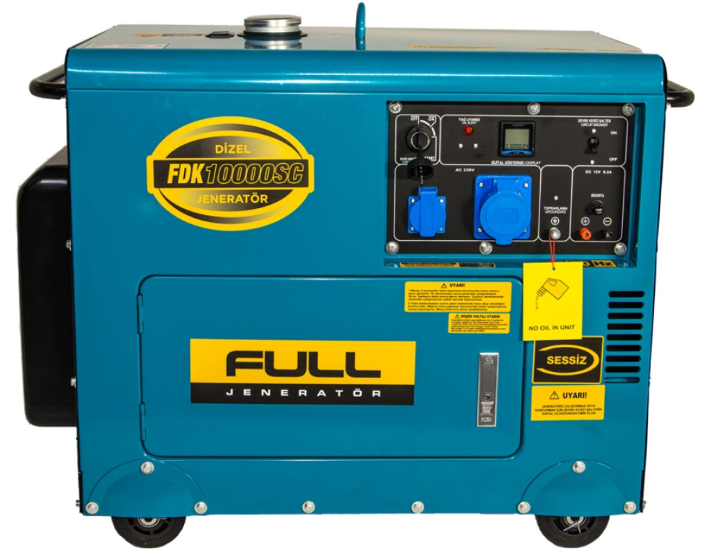 Генератор FULL дизельный FDK10000SC, 230V, 50Hz, 7.5kW, 30 л, 2л/ч, ручной/електростартер (без АКБ) (FDK10000SC)