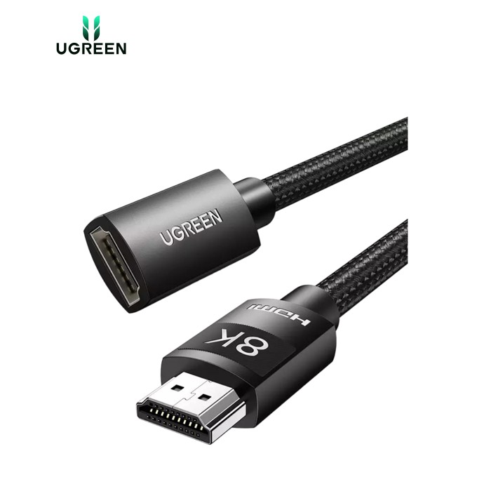 Кабель мультимедійний HDMI M to HDMI F 1.0m 8K HD151 black Ugreen (40447)