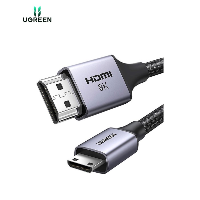 Кабель мультимедийный HDMI M to HDMI mini M 2.0m 8K HD163 black Ugreen (15515)