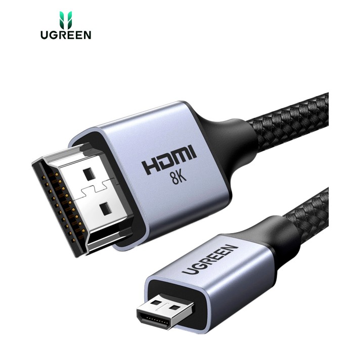Кабель мультимедийный HDMI M to HDMI micro M 1.0m V2.1 8K60Hz HD164 black Ugreen (15516)