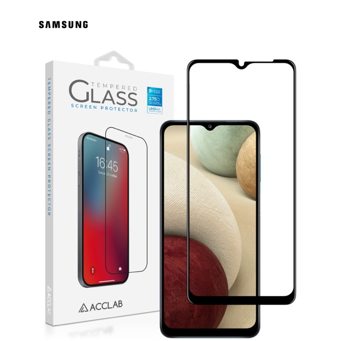 Стекло защитное ACCLAB Full Glue Samsung A12 Black (1283126509599)