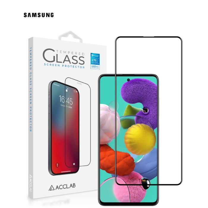 Стекло защитное ACCLAB Full Glue Samsung A51 Black (1283126508608)