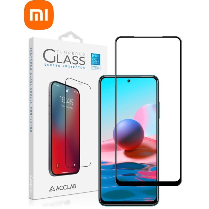 Стекло защитное ACCLAB Full Glue Xiaomi Redmi Note 10 Black (1283126511295)