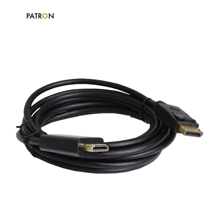 Кабель мультимедийный DisplayPort M to HDMI M 3.0m 4K60Hz black Patron (PN-DP-HDMI-30)