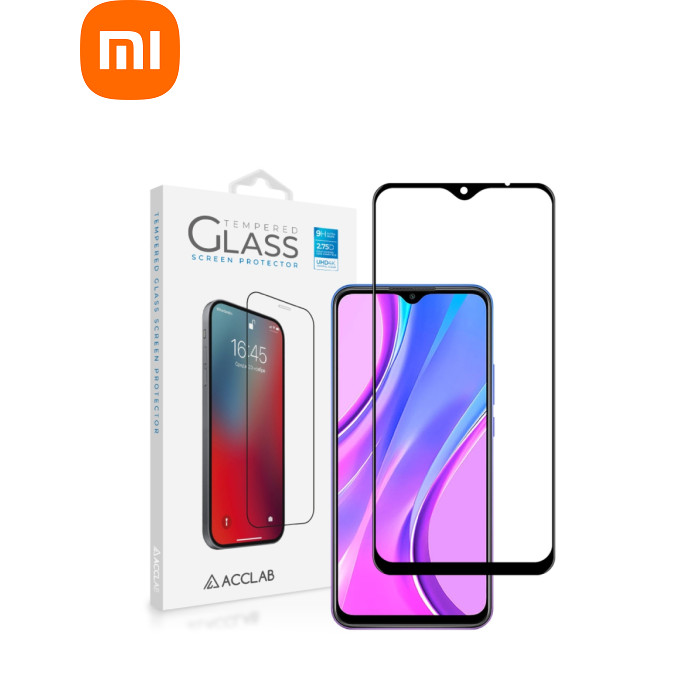 Стекло защитное ACCLAB Full Glue Xiaomi Redmi 9 Black (1283126508813)