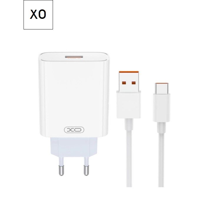 Зарядний пристрій XO USB 120W + cable USB to USB-C white (XO-L128U)