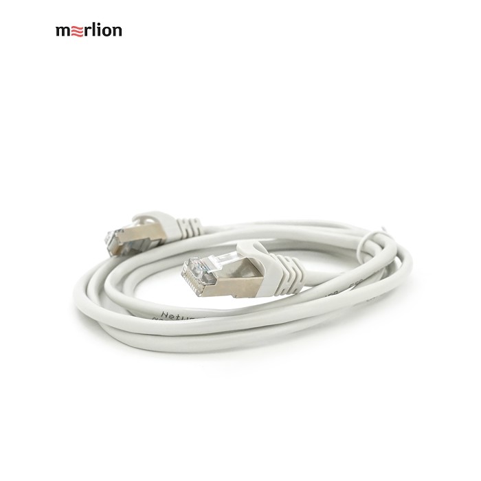 Патч-корд литий MERLION, FTP, RJ45, Cat.5e, 1.5m, сірий, CU, Q200
