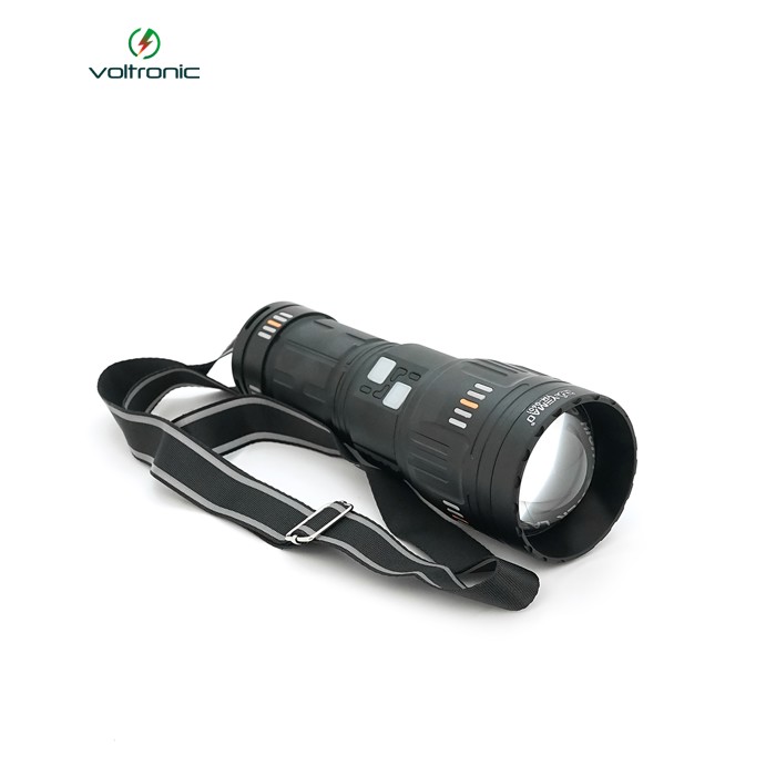 Ліхтар пошуковий YEMAO YM-G601 LED PM60, 4 режими, індикація заряду, живлення від 4*18650, IP65, USB кабель, 245х195х90мм, 1,260кг, Black, Чохол+BOX
