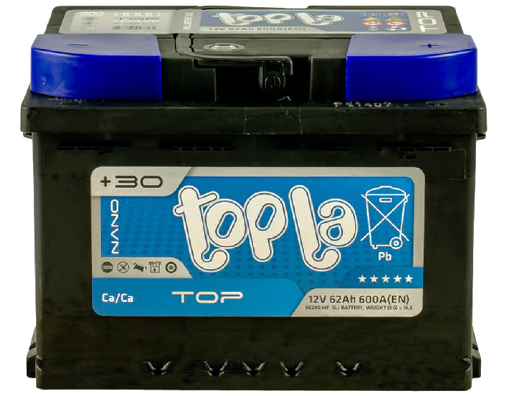 Аккумулятор автомобильный Topla 62 Ah/12V TOP Euro (118 662)
