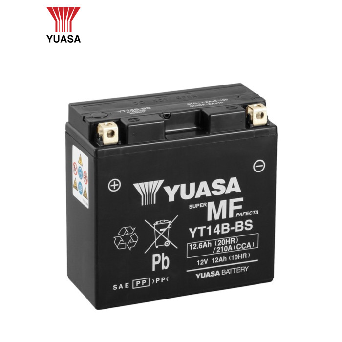 Аккумулятор автомобильный Yuasa 12V 12,6Ah MF VRLA Battery (YT14B-BS)