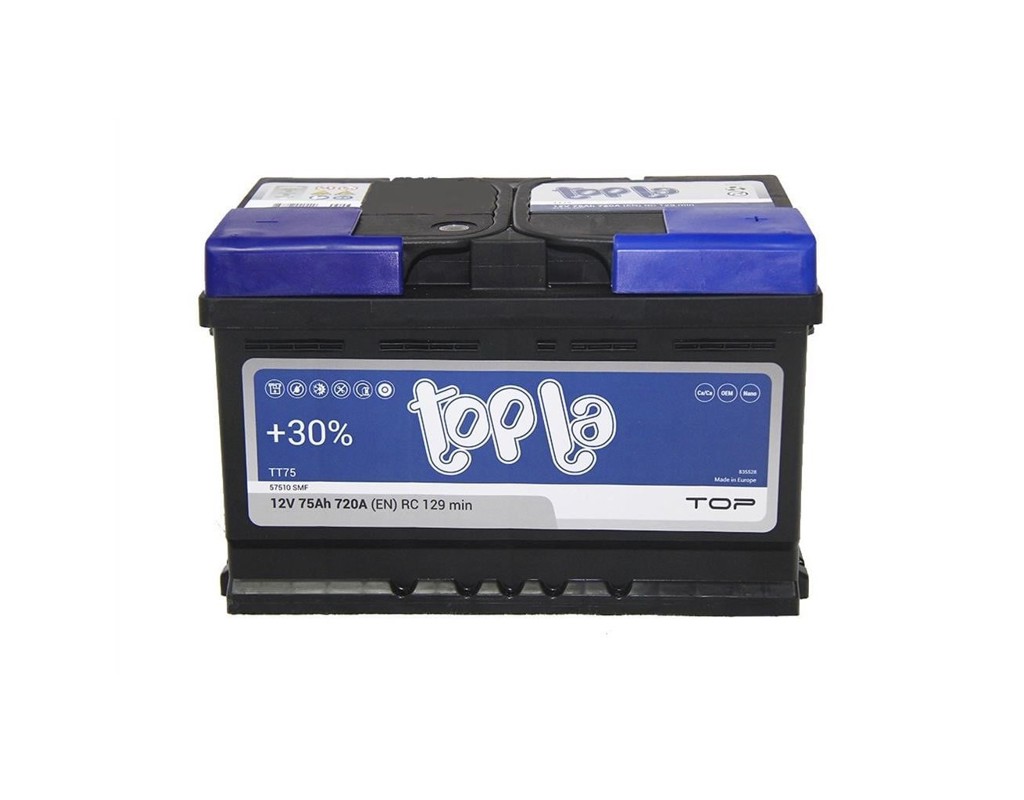 Аккумулятор автомобильный Topla 75 Ah/12V TOP Euro (118 072)