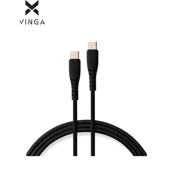 Дата кабель USB-C to USB-C 2.0m 240W Chip Silicon Black Vinga (VCDCCC2242SB)