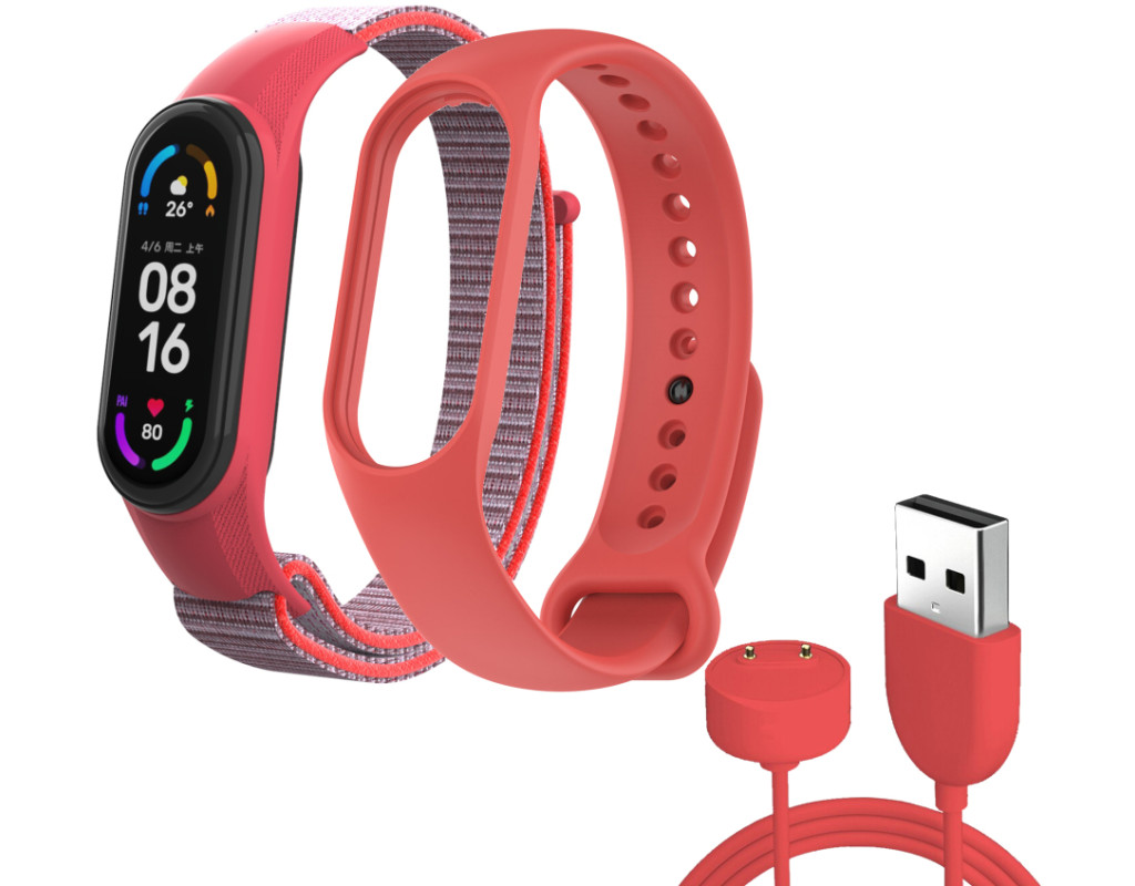 Ремінець до фітнес браслета Armorstandart комплект 3шт Xiaomi Mi Band 7/6/5 New Style Red (ARM77038)