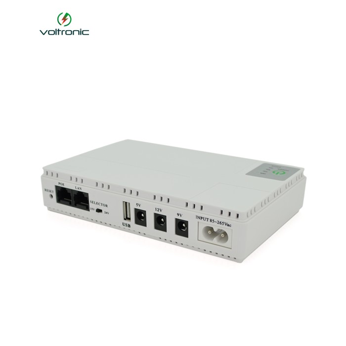 ДБЖ UPS-18W DC1018P для роутерів / комутаторів / PON / POE-430, 5 / / 9 / 12V, 1A, 10400MAh(4*2600MAh), White, BOX