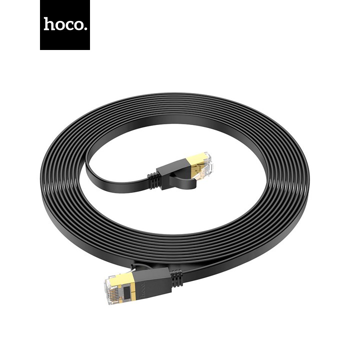 Патч-корд литий HOCO US07, FTP, RJ45, Cat.6, 5,0m, чорний