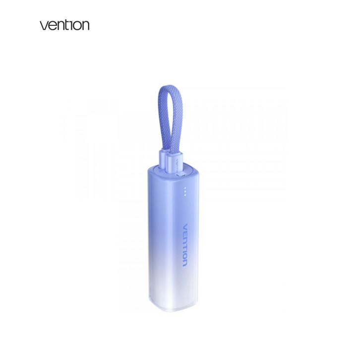 Батарея универсальная Vention 5000mAh 20W PD, USB-C In/Out, Lightning In/Out, with cable, Gradient Blue (FHWL0)