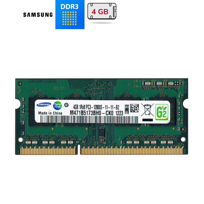 Оперативная память SoDimm DDR3 4Gb Samsung 1600Mhz M471B5173BH0-CK0 1,5V