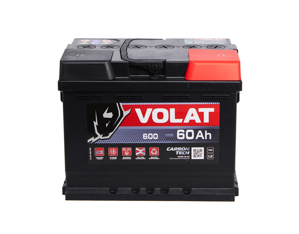 Акумулятор автомобільний VOLAT 60A +прав (0) (L2) 600А