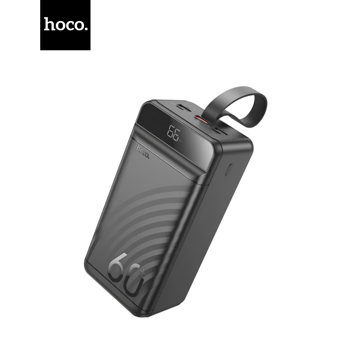 Батарея універсальна HOCO 60000mAh Element PD/20W, QC/22.5W, LED Lamp, Black (J123C / 714736)