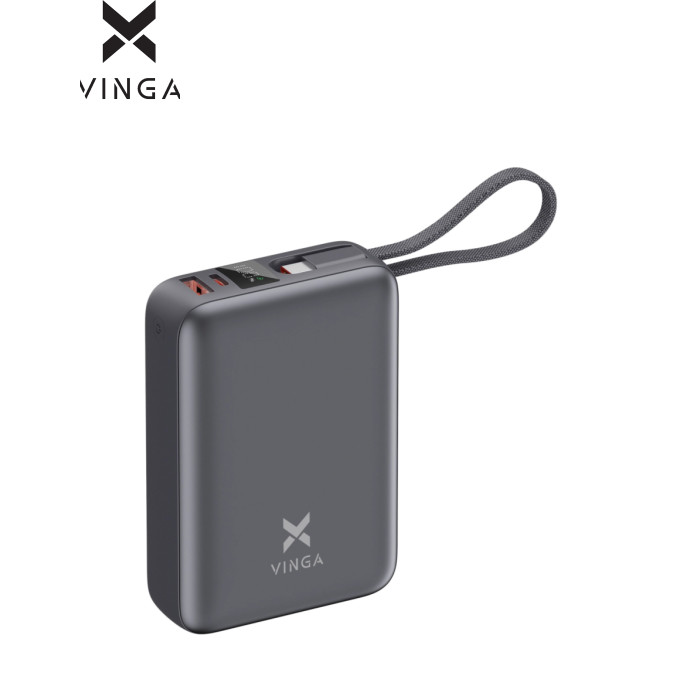 Батарея универсальная Vinga 20000 mAh 45W Display Cable (VPBB2045C)