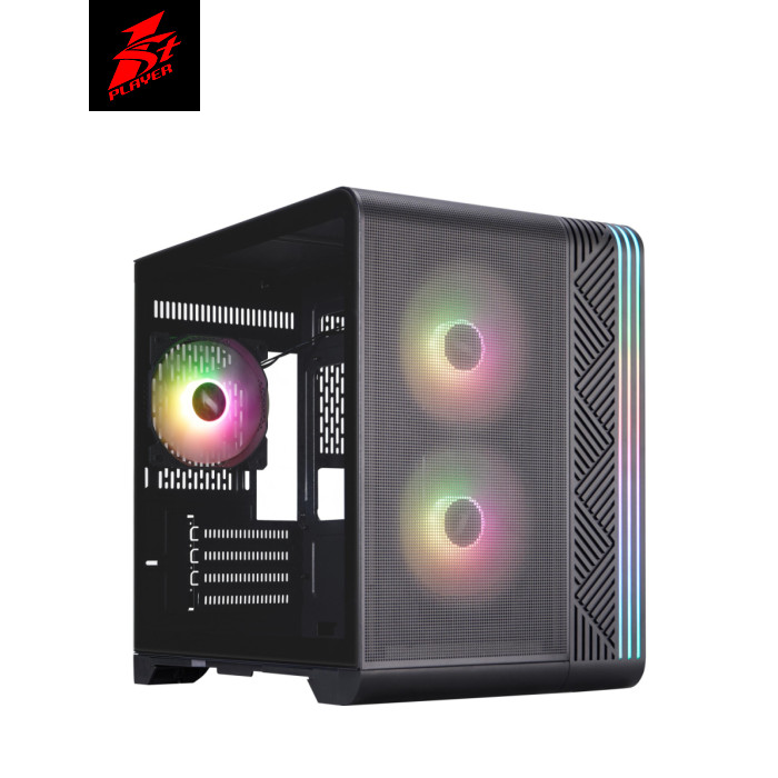 Корпус для ПК 1stPlayer VT5-BK-3F7 Black (VT5-BK-3F7)