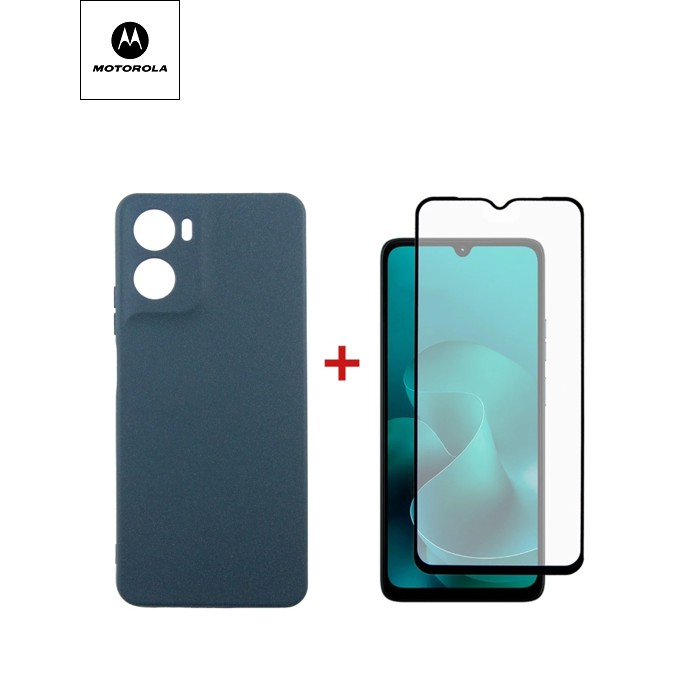 Чохол до мобільного телефона Dengos Motorola G06 Carbon+glass Blue (DG-KM-174)