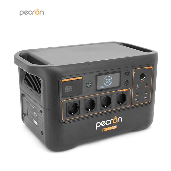 Зарядна станція Pecron F3000LFP APP Control, 3072Wt/h/3600Wt LiFePO4, MPPT 400W max, DC12V-5A, XT60-12V-30A, 4хAC 220, 2xUSB-18W, 2хUSB-C(100W), charge 120m