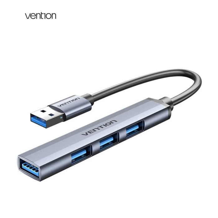 Хаб USB 3.0 -> 1xUSB 3.0/3xUSB 2.0, 0.15м, 5 Гбіт/с, Grey Vention