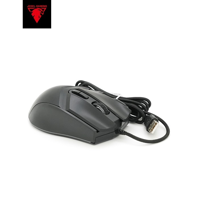 Миша провідна JEDEL GM800, 8 кнопок, 1200 / 1800 / 2400 / 3600 / 4800 / 7200DPI, кабель 1,5 м. RGB підсвічування. 128х77х40мм. Black. Box