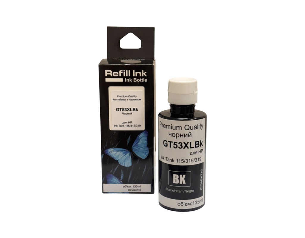 Чорнило Premium Quality HP GT53XLBk 135 ml, Jet Ink Tank 115/315/319 (70265159)