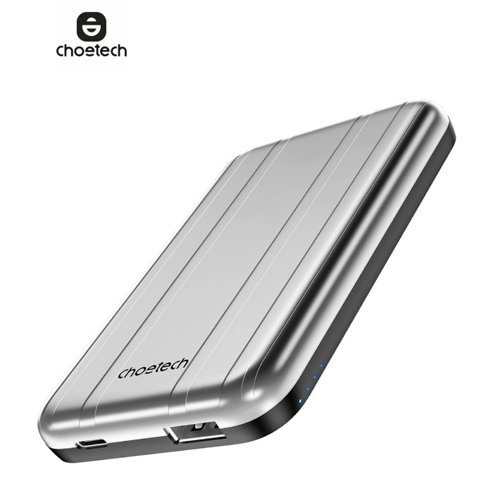 УМБ Choetech Magnetic Wireless 5000mAh USB-A,USB-C In/Out B655 mini silver