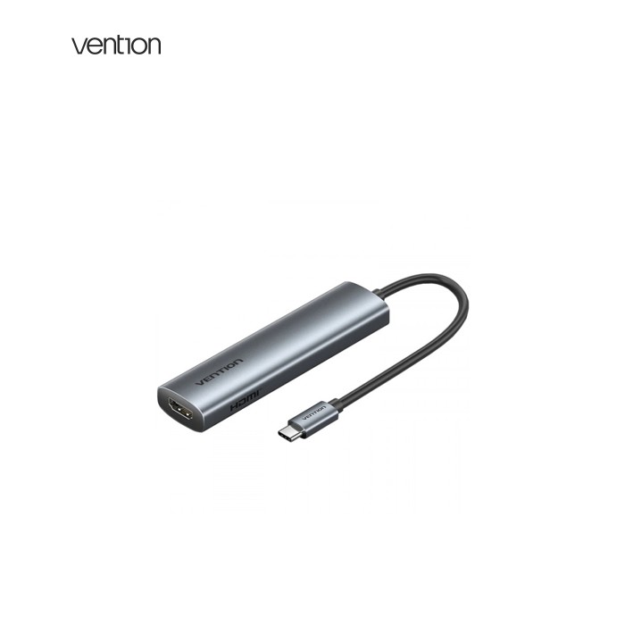 Концентратор Vention USB-C 5-in-1 HDMI + USB 3.0 + USB 2.0 + USB-C 2.0 + PD 100W (TGLHB)