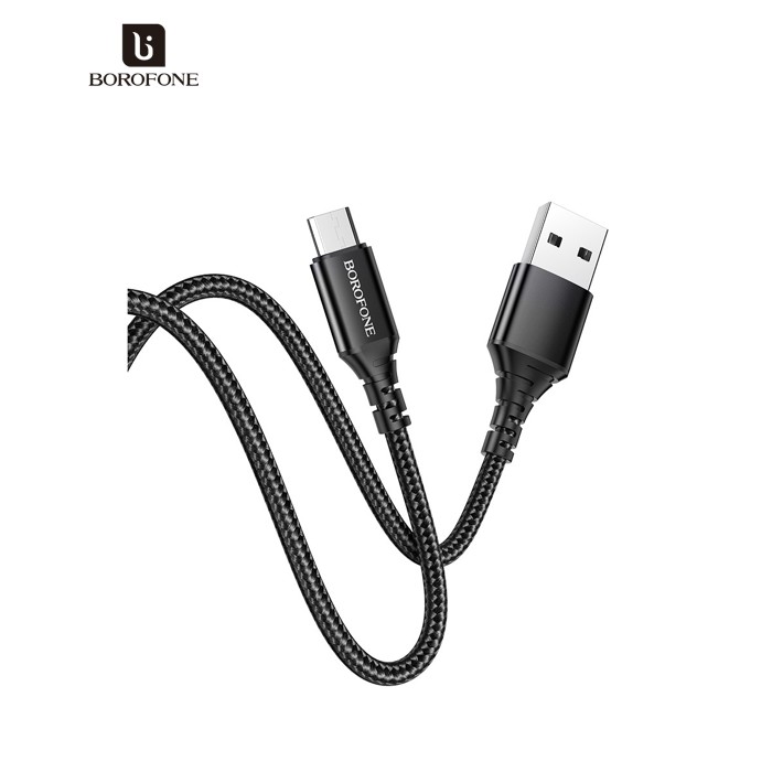 Дата кабель USB 2.0 AM to Micro 5P 1.0m 2.4A BX54 black BOROFONE (6931474745811)