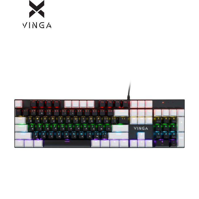 Клавиатура Vinga KBGM-095 LED Orange Switch USB White/Black (KBGM-095Y White/Black)
