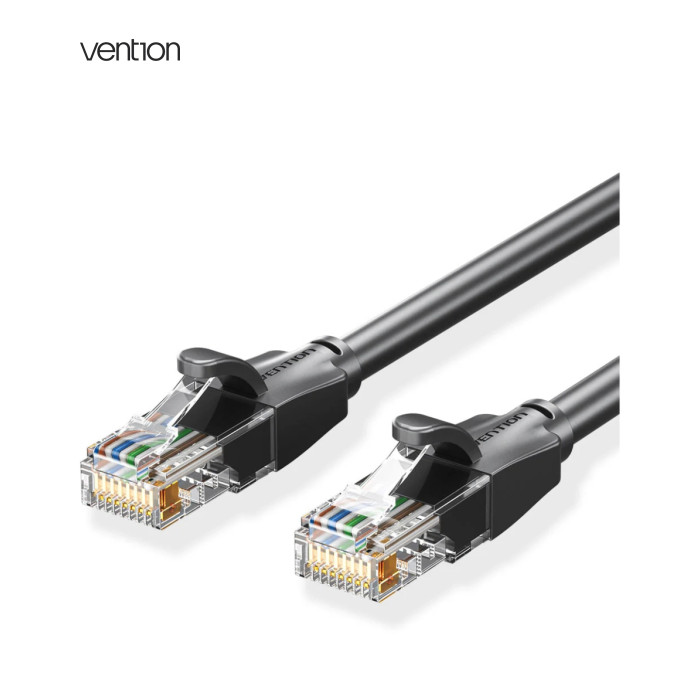 Патч-корд 10м, UTP cat 6 RJ-45 black Vention (IBEBL)