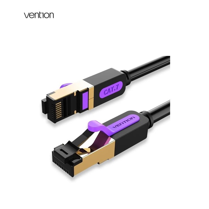 Патч-корд 0.5м, S/FTP cat 7 RJ-45 black Vention (ICDBD)