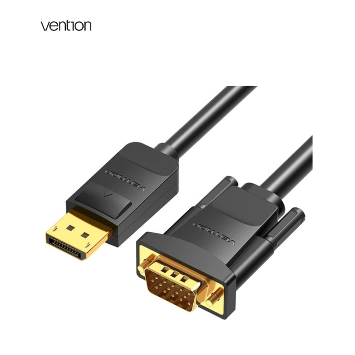Кабель мультимедійний DisplayPort M to VGA M 1.5m 1080p60Hz black Vention (HBLBG)